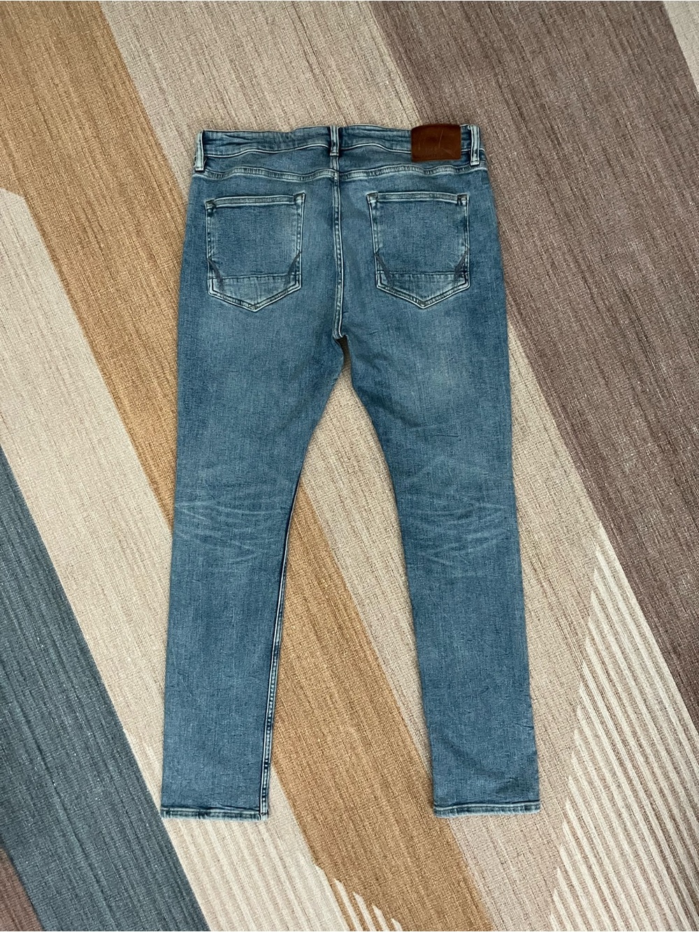 AllSaints Cigarette Slim light wash blue Jeans men’s 36” Button fly - Picture 2 of 12